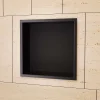 Ledimex Niche de Douche Mural 33 x 33 cm - Rangement Salle de Bain en finition Noir Mat - ATLANTIC