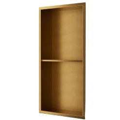 Niche De Salle De Bains|Ledimex Niche de Douche Mural 33 x 63 cm - Rangement Salle de Bain en finition Or Brossé - ARTIC
