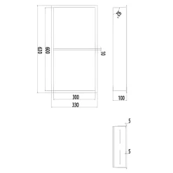 Niche De Salle De Bains|Ledimex Niche de Douche Mural 33 x 63 cm - Rangement Salle de Bain en finition Or Brossé - ARTIC
