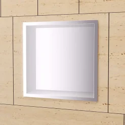 Niche De Salle De Bains|Ledimex Niche de Douche Mural 33 x 33 cm - Rangement Salle de Bain en finition Niquel Brossé - ATLANTIC