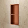 Niche De Salle De Bains|Ledimex Niche de Douche Mural 33 x 63 cm - Rangement Salle de Bain en finition Cuivré - ARTIC