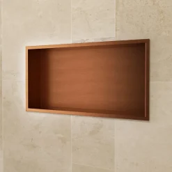Niche De Salle De Bains|Ledimex Niche de Douche Mural 63 x 33 cm - Rangement Salle de Bain en finition Cuivré - PACIFIC