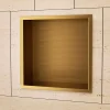 Niche De Salle De Bains|Ledimex Niche de Douche Mural 33 x 33 cm - Rangement Salle de Bain en finition Or Brossé - ATLANTIC