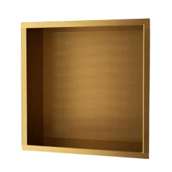 Niche De Salle De Bains|Ledimex Niche de Douche Mural 33 x 33 cm - Rangement Salle de Bain en finition Or Brossé - ATLANTIC