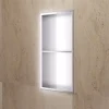 Ledimex Niche de Douche Mural 33 x 63 cm - Rangement Salle de Bain en finition Niquel Brossé - ARTIC