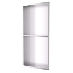 Ledimex Niche de Douche Mural 33 x 63 cm - Rangement Salle de Bain en finition Niquel Brossé - ARTIC