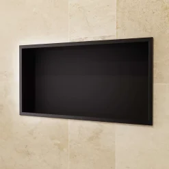 Niche De Salle De Bains|Ledimex Niche de Douche Mural 63 x 33 cm - Rangement Salle de Bain en finition Noir Mat - PACIFIC