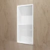Ledimex Niche de Douche Mural 33 x 63 cm - Rangement Salle de Bain en finition Blanc Satiné - ARTIC
