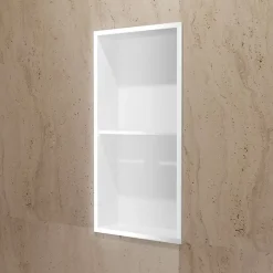 Ledimex Niche de Douche Mural 33 x 63 cm - Rangement Salle de Bain en finition Blanc Satiné - ARTIC