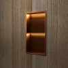 Ledimex Niche de Douche Mural Éclairage Led 33 x 63 cm - Rangement Salle de Bain en finition Cuivré - MARSHALL