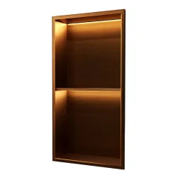 Ledimex Niche de Douche Mural Éclairage Led 33 x 63 cm - Rangement Salle de Bain en finition Cuivré - MARSHALL