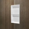 Niche De Salle De Bains|Ledimex Niche de Douche Mural Éclairage Led 33 x 63 cm - Rangement Salle de Bain en finition Blanc Satiné - MARSHALL
