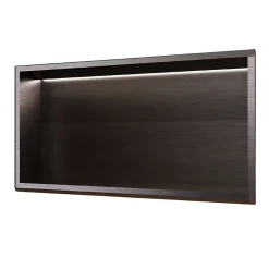 Ledimex Niche de Douche Mural Éclairage Led 63 x 33 cm - Rangement Salle de Bain en finition Noir Métal - OCEANIC
