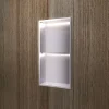 Niche De Salle De Bains|Ledimex Niche de Douche Mural Éclairage Led 33 x 63 cm - Rangement Salle de Bain en finition Niquel Brossé - MARSHALL