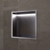 Ledimex Niche de Douche Mural Éclairage Led 33 x 33 cm - Rangement Salle de Bain en finition Noir Métal - INDIC