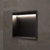 Niche De Salle De Bains|Ledimex Niche de Douche Mural Éclairage Led 33 x 33 cm - Rangement Salle de Bain en finition Noir Mat - INDIC