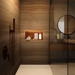 Niche De Salle De Bains|Ledimex Niche de Douche Mural Éclairage Led 63 x 33 cm - Rangement Salle de Bain en finition Blanc Satiné - OCEANIC