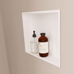 Italbox Niche de Douche Noir Satiné - 30x30 cm - Rangement Mural Salle de Bain - NOOK