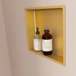Niche De Salle De Bains|Italbox Niche de Douche Or Satiné - 30x30 cm - Rangement Mural Salle de Bain - NOOK