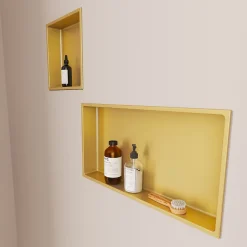 Niche De Salle De Bains|Italbox Niche de Douche Or Satiné - 30x30 cm - Rangement Mural Salle de Bain - NOOK