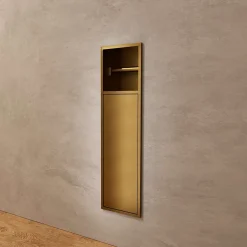 Niche De Salle De Bains|Ledimex Niche de WC 17 x 60 cm - Rangement Mural Encastrable en finition Or Brossé - EGEAN