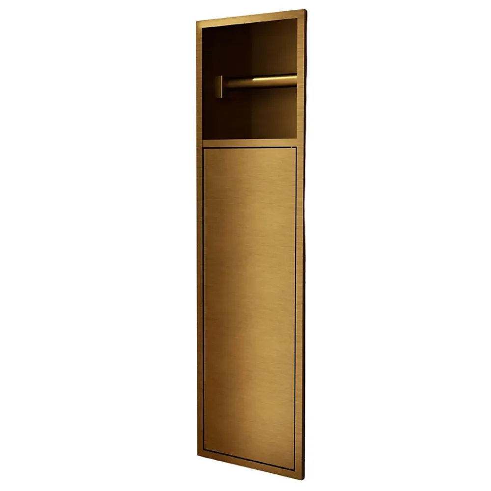 Niche De Salle De Bains|Ledimex Niche de WC 17 x 60 cm - Rangement Mural Encastrable en finition Or Brossé - EGEAN