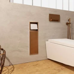 Ledimex Niche de WC 17 x 60 cm - Rangement Mural Encastrable en finition Cuivré - EGEAN