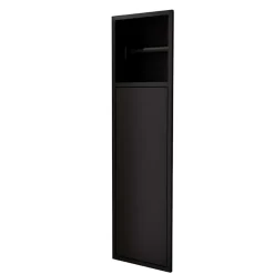 Ledimex Niche de WC 17 x 60 cm - Rangement Mural Encastrable en finition Noir Métal - EGEAN