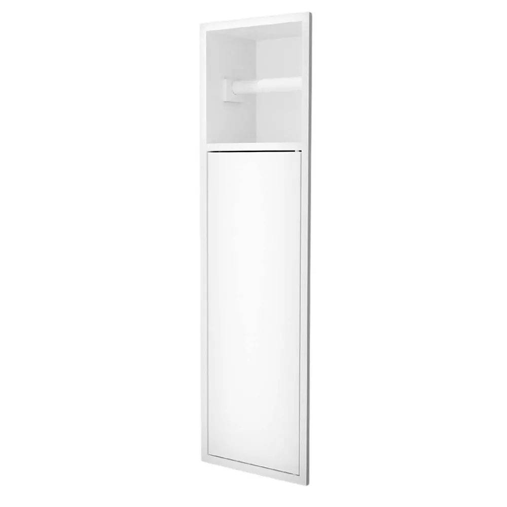 Niche De Salle De Bains|Ledimex Niche de WC 17 x 60 cm - Rangement Mural Encastrable en finition Blanc Satiné - EGEAN