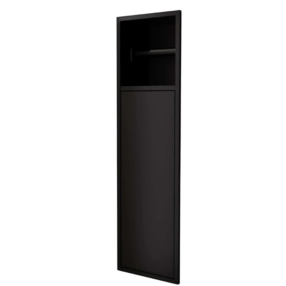 Niche De Salle De Bains|Ledimex Niche de WC 17 x 60 cm - Rangement Mural Encastrable en finition Noir Mat - EGEAN