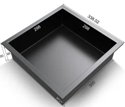Sirhona Niche inox 300x300x95mm - Encastrée + Bac à douche + Verticale/Horizontale + Noir mat