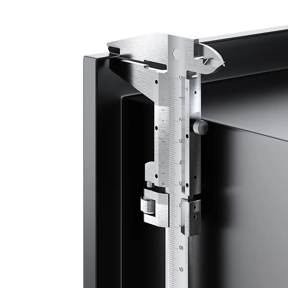 Sirhona Niche inox 900x300x100mm - Encastrée + Bac à douche + Verticale/Horizontale + Noir mat