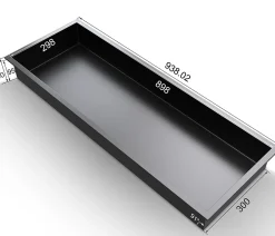 Sirhona Niche inox 900x300x100mm - Encastrée + Bac à douche + Verticale/Horizontale + Noir mat
