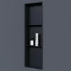 Niche De Salle De Bains|Bernstein Niche murale de douche avec rebords, étagère encastrable douche acier inox avec compartiments - 90x30x10cm - NT309010X Noir