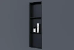 Niche De Salle De Bains|Bernstein Niche murale de douche avec rebords, étagère encastrable douche acier inox avec compartiments - 90x30x10cm - NT309010X Noir