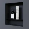 Bernstein Niche murale de douche avec rebords, étagère encastrable douche acier inox avec compartiment - 30x30x10cm - NT303010X Noir