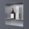Bernstein Niche murale de douche avec rebords, étagère encastrable douche acier inox avec compartiment - 30x30x10cm - NT303010X Acier brossé