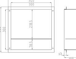 Bernstein Niche murale de douche avec rebords, étagère encastrable douche acier inox avec compartiment - 30x30x10cm - NT303010X Blanc