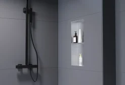 Niche De Salle De Bains|Bernstein Niche murale de douche sans rebords, étagère encastrable douche acier inox - 60x30x10cm - NT306010X Acier brossé