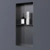 Niche De Salle De Bains|Bernstein Niche murale de douche sans rebords, étagère encastrable douche acier inox - 60x30x10cm - NT306010X Gun métal