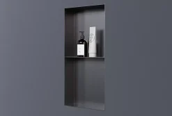 Niche De Salle De Bains|Bernstein Niche murale de douche sans rebords, étagère encastrable douche acier inox - 60x30x10cm - NT306010X Gun métal