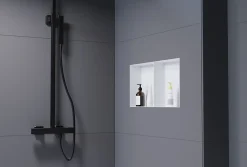 Niche De Salle De Bains|Bernstein Niche murale de douche sans rebords, étagère encastrable douche acier inox - 60x30x10cm - NT306010X Blanc
