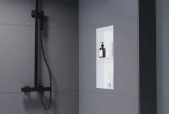 Niche De Salle De Bains|Bernstein Niche murale de douche sans rebords, étagère encastrable douche acier inox - 60x30x10cm - NT306010X Blanc