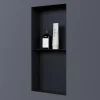 Bernstein Niche murale de douche sans rebords, étagère encastrable douche acier inox - 60x30x10cm - NT306010X Noir