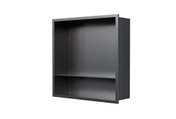 Niche De Salle De Bains|Bernstein Niche murale de douche, étagère encastrable douche acier inox avec compartiment - 30x30x10cm - NT303010X Gun métal
