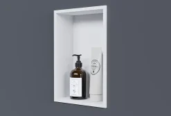 Niche De Salle De Bains|Bernstein Niche murale de douche, étagère encastrable douche acier inox - 30x20x10cm - NT203010X Blanc