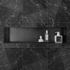 Niche De Salle De Bains|Bernstein Niche murale de douche, étagère encastrable douche acier inox sans cadre - 15x60x10cm - BS156010 Blanc