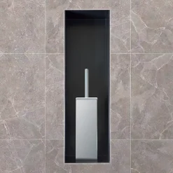 Niche De Salle De Bains|Bernstein Niche murale de douche, étagère encastrable douche acier inox sans cadre - 15x60x10cm - BS156010 Blanc