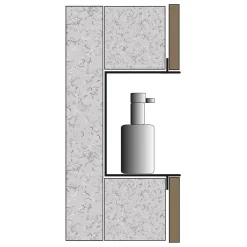 Niche De Salle De Bains|Bernstein Niche murale de douche, étagère encastrable douche acier inox sans cadre - 15x60x10cm - BS156010 Blanc