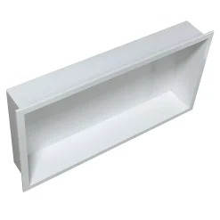 Niche De Salle De Bains|Bernstein Niche murale de douche, étagère encastrable douche acier inox - 60x30x10cm - BS603010 Blanc